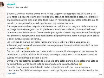 Testimonio de parto de Geisell Dirige tu parto Getafe Madrid